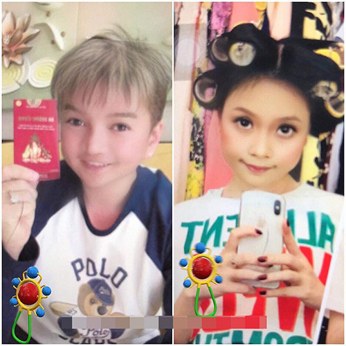 Khi Đàm Vĩnh Hưng, Đông Nhi... hóa em bé ảnh 2 Đàm Vĩnh Hưng và Mỹ Tâm. Nhiều ngườihài hước trêu nữ ca sĩ: Sao mới nhỏ mà sơn móng tay bầm bầm thế kia.