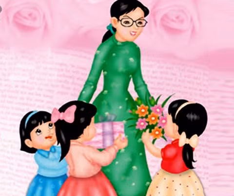 Cô giáo và nhóm bạn năm người của tôi