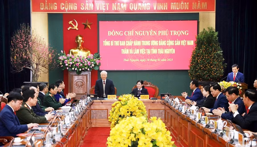 Tổng Bí thư Nguyễn Phú Trọng thăm, việc tại Thái Nguyên