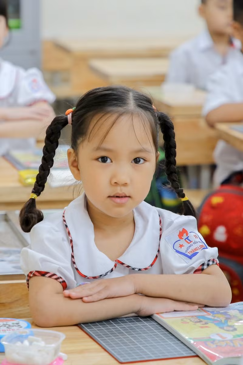 HS Trường Tiểu học Thăng Long - Ba Đình - Hà Nội. Ảnh: Thế Đại