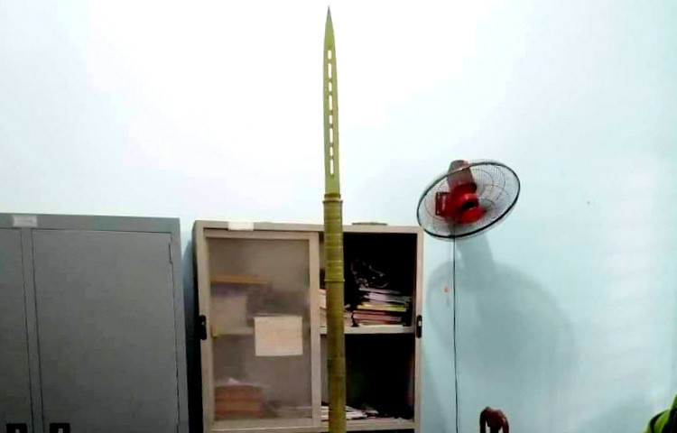 Hung khí mà nhóm giang hồ cầm nhằm đe dọa, đâm thủng lốp xe của công an. Ảnh:Thái Hà. Hung khi mà nhóm giang hồ đưa đến nhằm hù hoạ, chích thủng bánh xe trung tá Tú Anh. Ảnh: Thái Hà