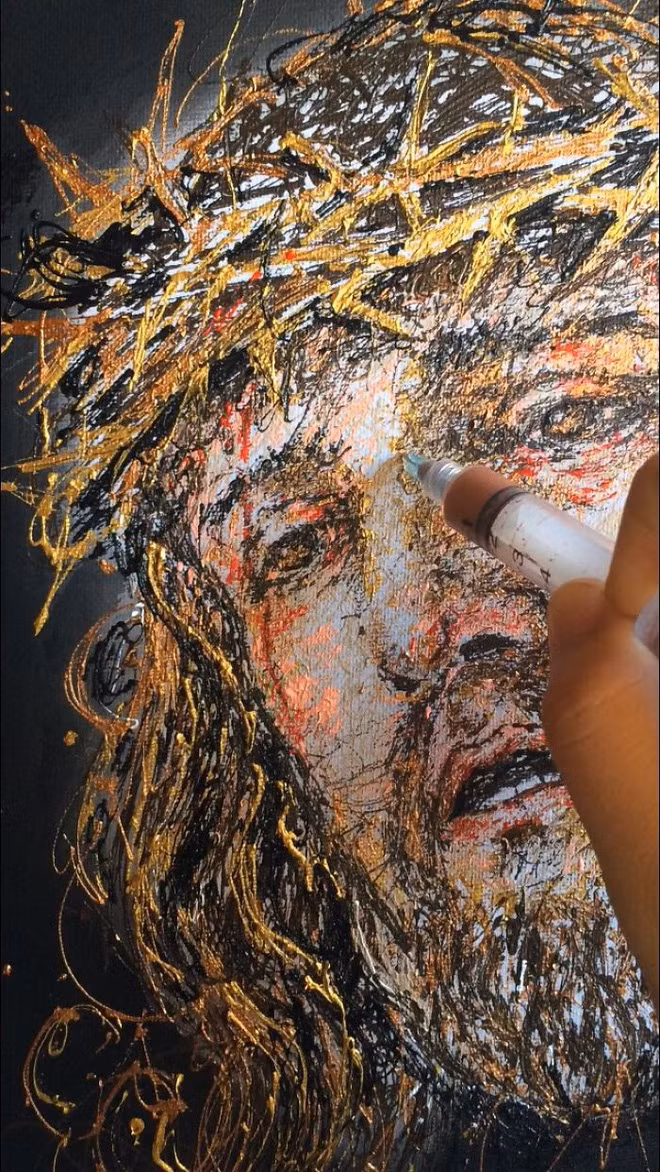 Độc đáo những bức tranh được vẽ bằng bơm kim tiêm - Ảnh 4.