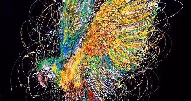 Độc đáo những bức tranh được vẽ bằng bơm kim tiêm