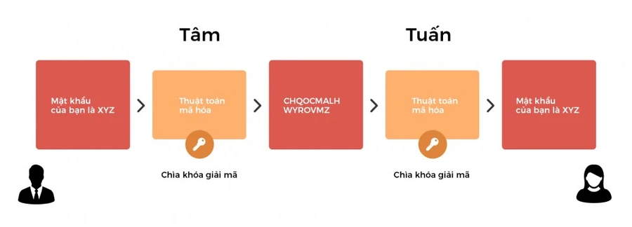 Sau khi mã hóa bằng thuật toán, mật khẩu ban đầu của người dùng trở thành các dãy số ngẫu nhiên.