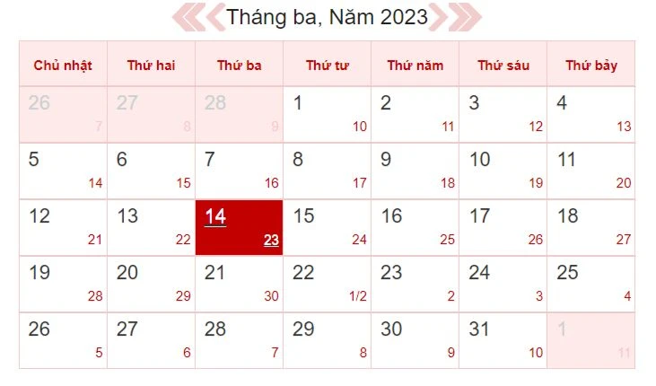 Xem lịch âm ngày 14/3: Tốt nhất là khởi tạo, xây cất