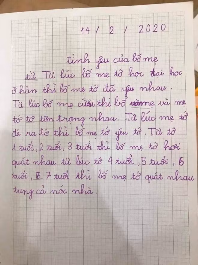 Đoạn văn tả về tình yêu bố mẹ gây sốt MXH: '1,2 tuổi bố mẹ hơi quát nhau, đến 7 tuổi thì quát nhau tung cả nóc nhà'.