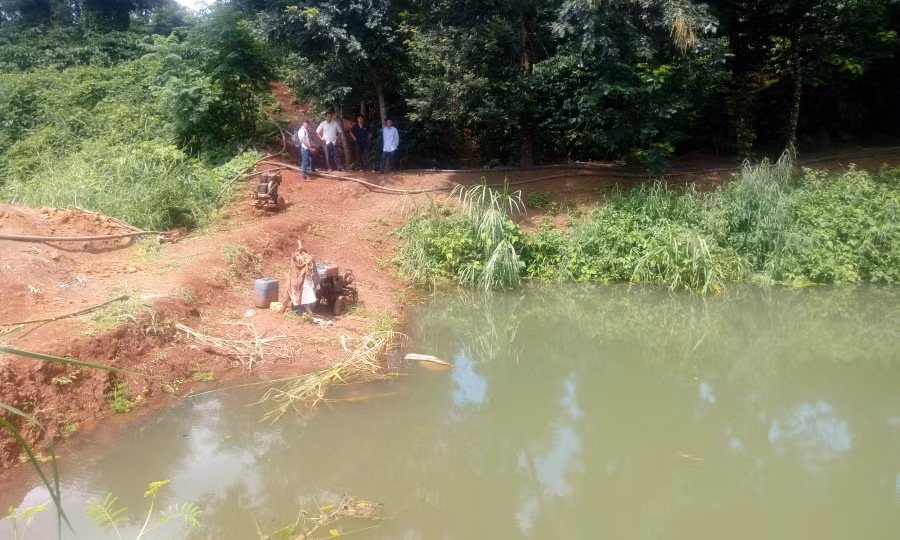 Hồ nước nơi tìm thấy thi thể 3 cha con 