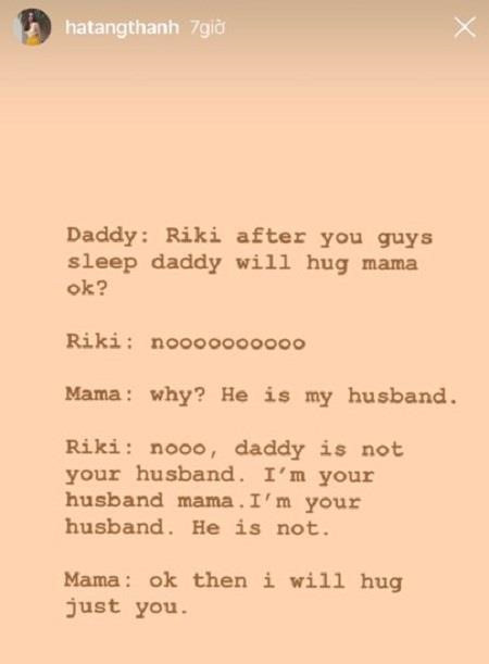 Tăng Thanh Hà chia sẻ đoạn hội thoại dí dỏm với con trai. Ảnh: Instagram. Tang Thanh Ha chia se doan hoi thoai lem linh cua con trai 4 tuoi hinh anh 1
