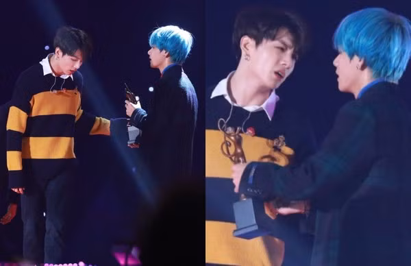 Dù mệt mỏi nhưng Jungkook vẫn cố gắng trụ vững trên sân khấu