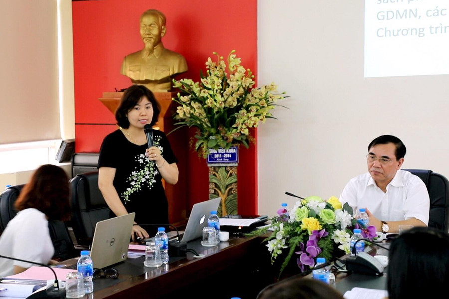 TS Nguyễn Thị Thanh - Hiệu trưởng trường Mầm non thực hành Hoa Sen (Cao đẳng Sư phạm Trung ương). TS Nguyễn Thị Thanh - Hiệu trưởng trường Mầm non thực hành Hoa Sen (Cao đẳng Sư phạm Trung ương).