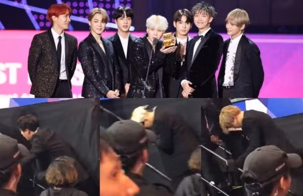 BTS trước khi lên sân khấu nhận giải, các anh chàng đều sắp ngã quỵ vì kiệt sức