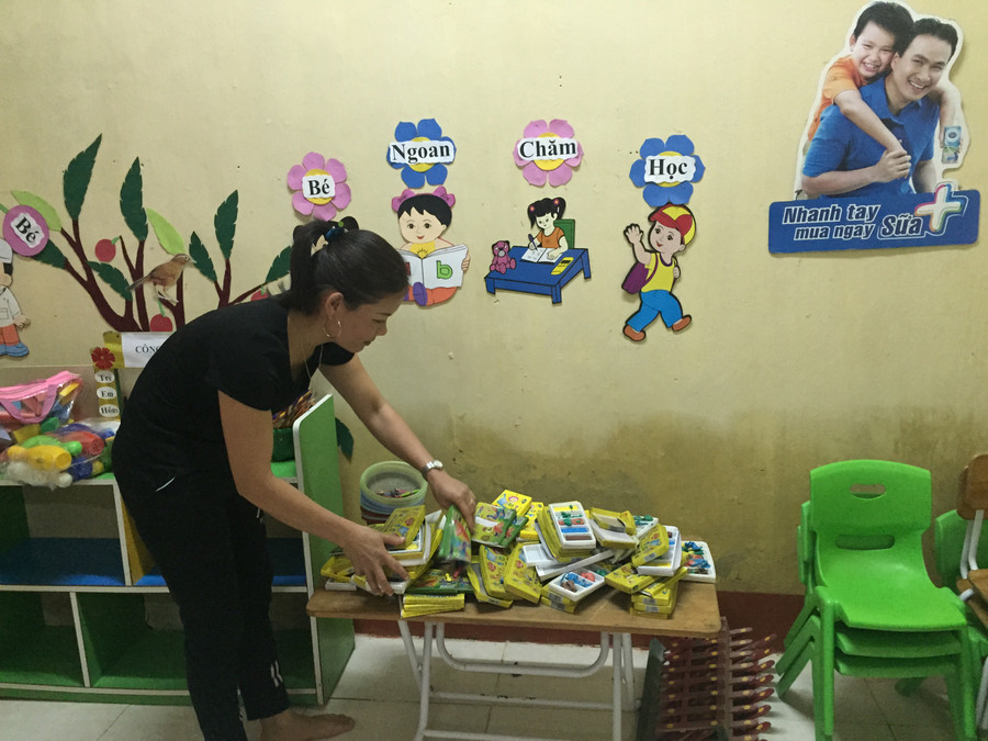 Nhiều đồ chơi, đồ dùng học tập của học sinh Trường mầm non xã Lương Sơn bị hư hỏng