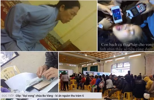 Chùa Ba Vàng tổ chức tổ chức gọi vong, cho rằng "vong báo oán" thu tiền của phật tử để giải nghiệp.