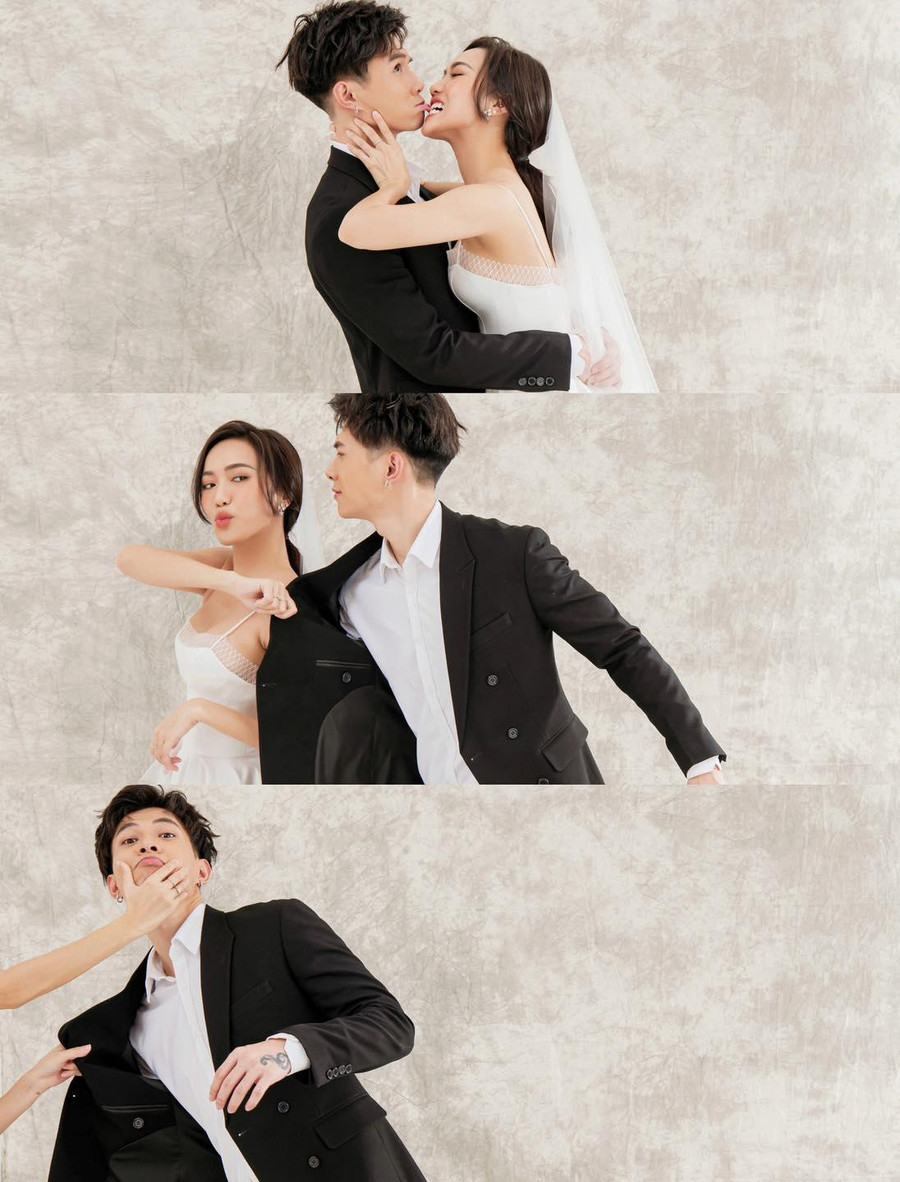 Cô dâu Diệu Nhi khiến nhiều người xem bật cười với hành động cắn môi, kéo áo, bóp má... chú rể.