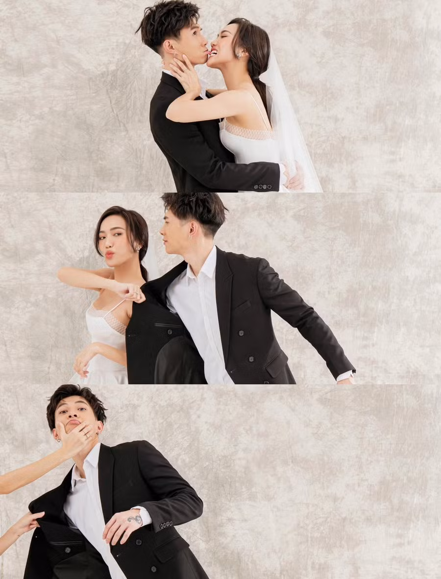 Cô dâu Diệu Nhi khiến nhiều người xem bật cười với hành động cắn môi, kéo áo, bóp má... chú rể.