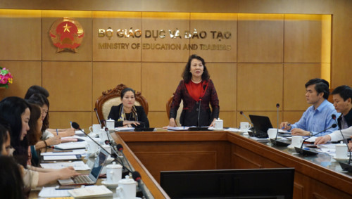 Quang cảnh buổi làm việc giữa Bộ LĐTBXH với Bộ GD&ĐT về phòng, chống bạo lực học đường