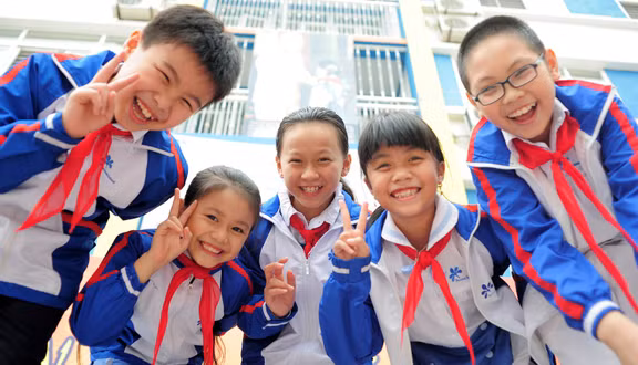 Học sinh Trường Tiểu học Nguyễn Bỉnh Khiêm, Cầu Giấy, Hà Nội. (Ảnh tư liệu)