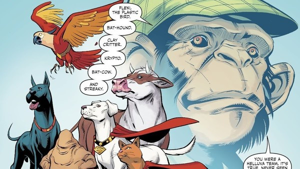 DC Super Pets: Trong hoàn cảnh các hãng phim lớn đang bị chỉ trích vì quá rập khuôn và không đem tới điều gì mới lạ, Warner Bros. quyết định chuyển thể DC Super Pets lên màn bạc. Như tựa đề đã gợi ý, Liên đoàn Siêu thú cưng là tập hợp các con vật có khả năng siêu nhiên như siêu chó Krypto, chú chim nhựa Flexi, siêu mèo Streaky, cục đất sét Clay Critter, và chú bò Bat-Cow mặc áo choàng dơi. Từ thành công của LEGO The Batman Movie, người xem có thể đặt niềm tin vào Super Pets của "xưởng phim của những giấc mơ" trong thời gian tới. 10 y tuong dien anh ky la dang duoc trien khai hinh anh 8 super_pets.jpg