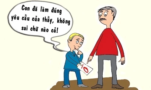 Nhận điểm 0 vì làm đúng yêu cầu thầy giáo 