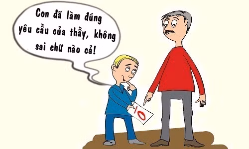 Nhận điểm 0 vì làm đúng yêu cầu thầy giáo 