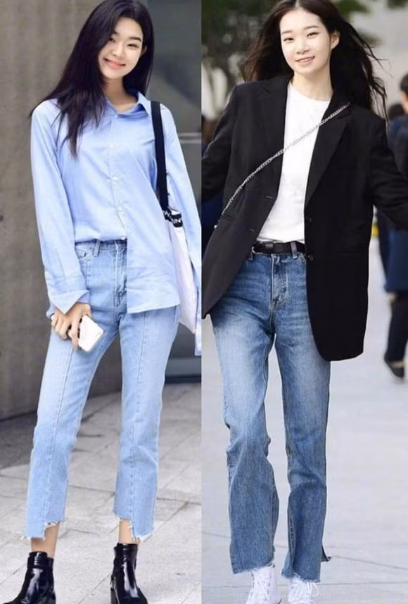 trang phục, trang phục mùa thu, quần jeans, cách kết hợp quần jeans