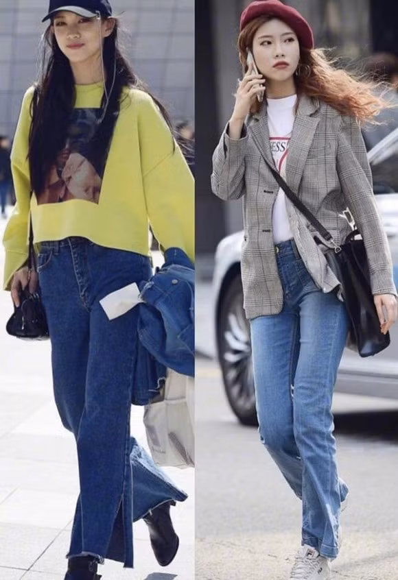 trang phục, trang phục mùa thu, quần jeans, cách kết hợp quần jeans