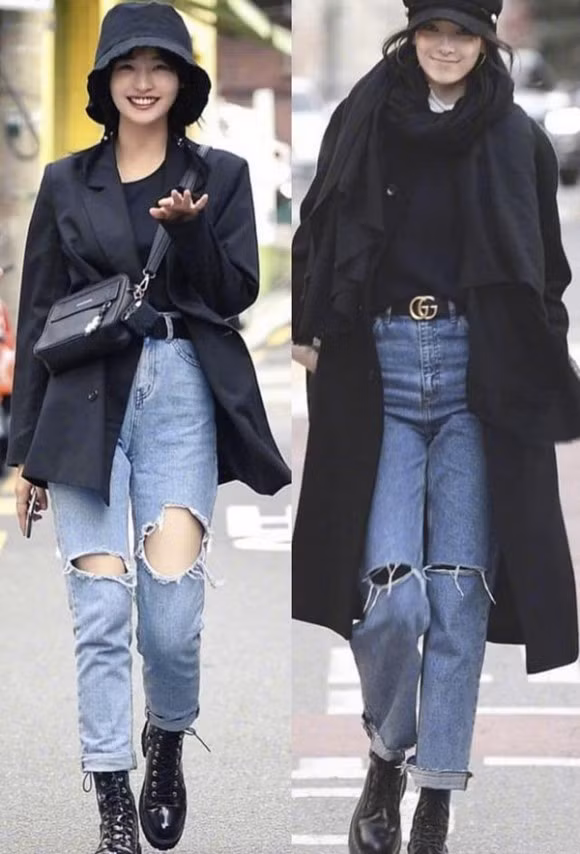 trang phục, trang phục mùa thu, quần jeans, cách kết hợp quần jeans