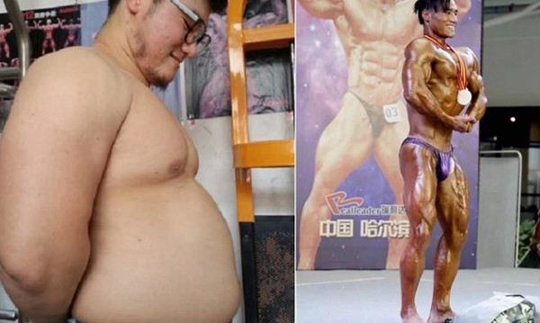 Zhang Shuai trước và sau khi giảm 30 kg. Ảnh:China Daily. Zhang Shuai trước và sau khi giảm 30 kg. Ảnh: China Daily