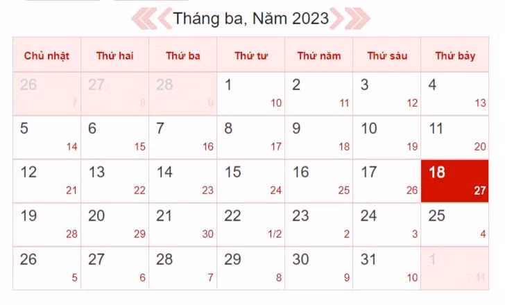 Xem lịch âm ngày 18/3: Không nên động thổ, sửa chữa nhà cửa