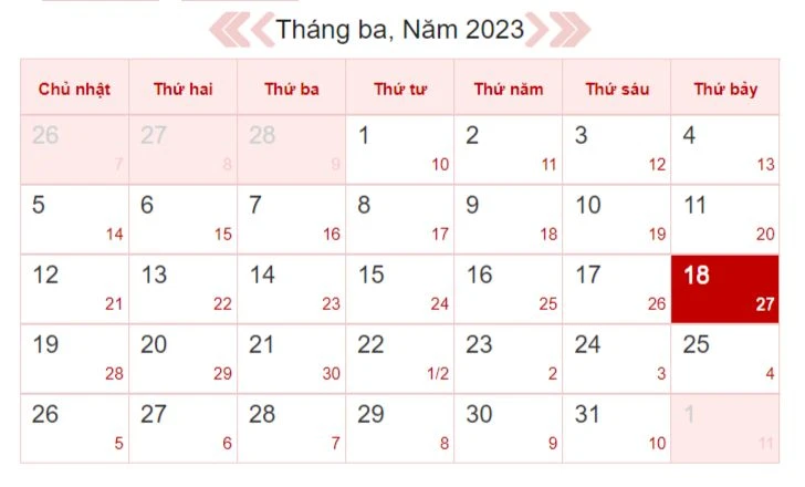 Xem lịch âm ngày 18/3: Không nên động thổ, sửa chữa nhà cửa