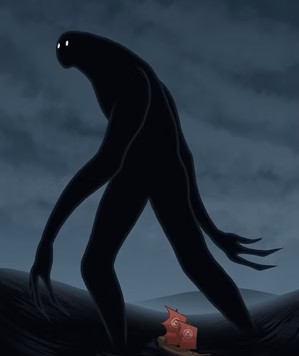 Umibozu được miêu tả có tính cách vô cùng quái dị