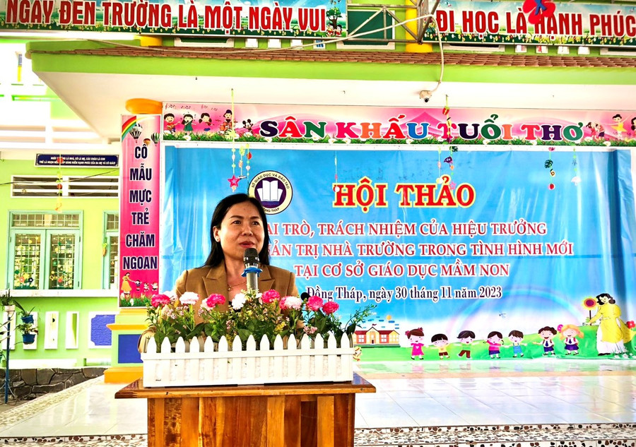 Bà Ngô Thúy Anh - Trưởng phòng, Phòng GDMN - Tiểu học Sở GD&amp;ĐT Đồng Tháp.