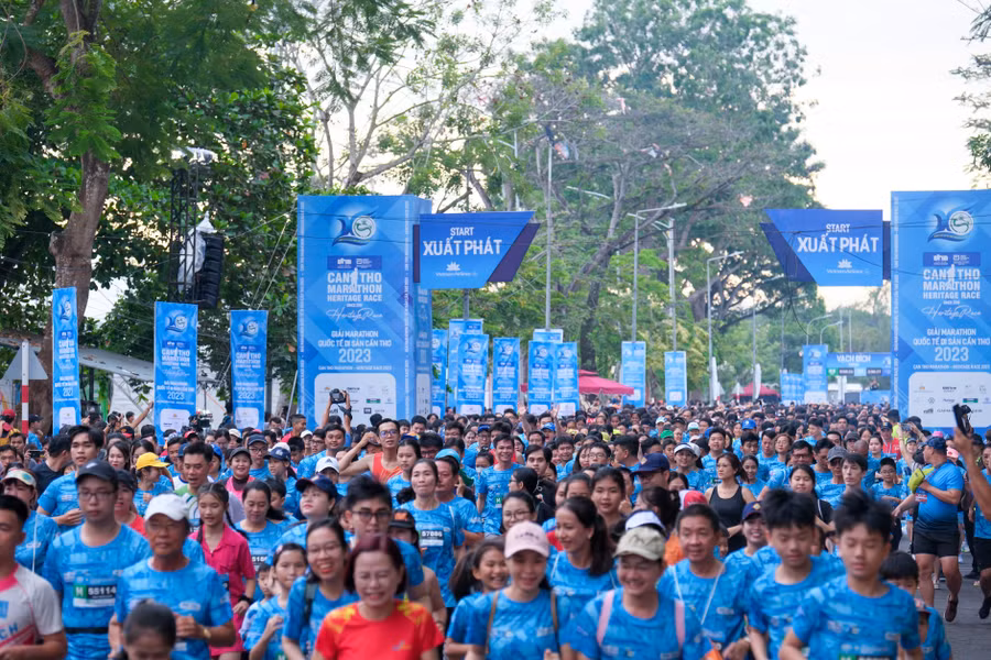 Hơn 9.000 vận động viên tham gia Giải Marathon Quốc tế Di sản Cần Thơ năm 2023.