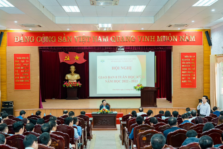 Sở GD&ĐT Nam Định vừa tổ chức hội nghị giao ban 8 tuần học kỳ 2 năm học 2022-2023. Sở GD&ĐT Nam Định vừa tổ chức hội nghị giao ban 8 tuần học kỳ 2 năm học 2022-2023.