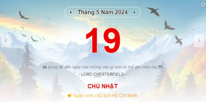Lịch âm hôm nay - Xem lịch âm ngày 19/5