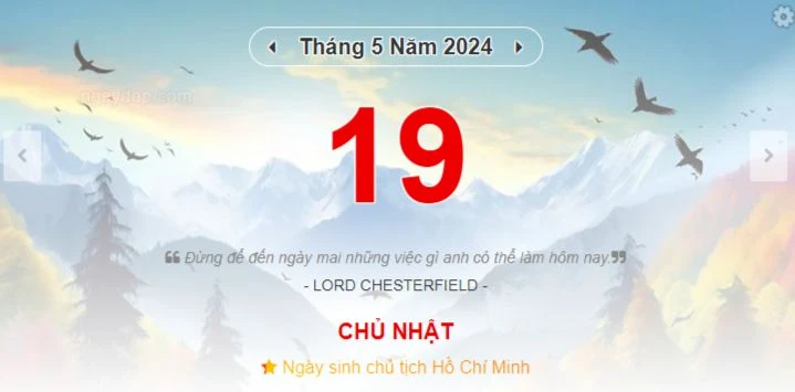 Lịch âm hôm nay - Xem lịch âm ngày 19/5