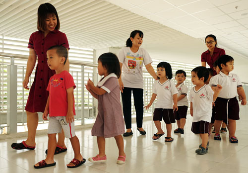 Trẻ mầm non tại TP HCM. Ảnh:Mạnh Tùng. Trẻ mầm non tại TP HCM. Ảnh: Mạnh Tùng.