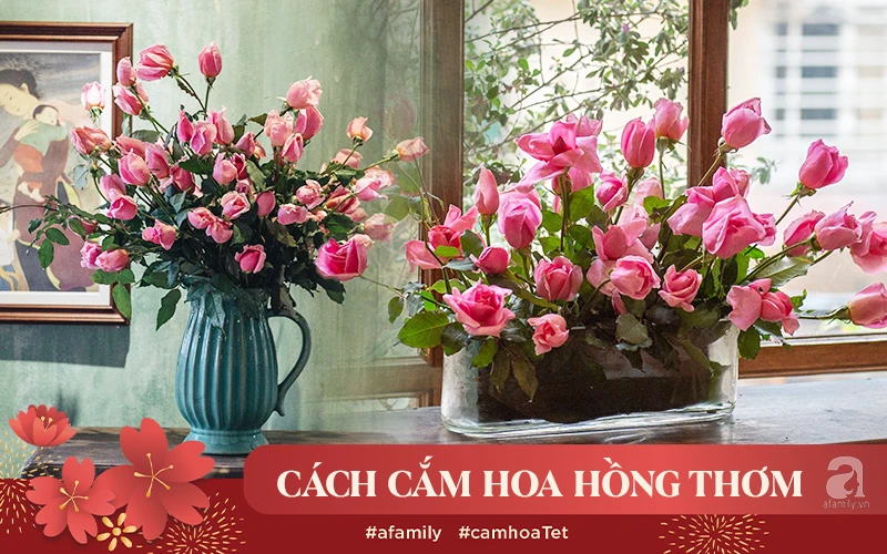 Cách cắm bình hoa hồng chơi ngày Tết, đảm bảo ai cũng khen nức nở