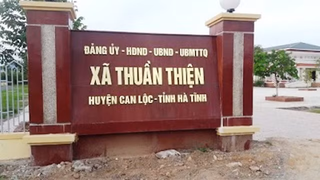 Trụ sở UBND xã Thuần Thiện, huyện Can Lộc.