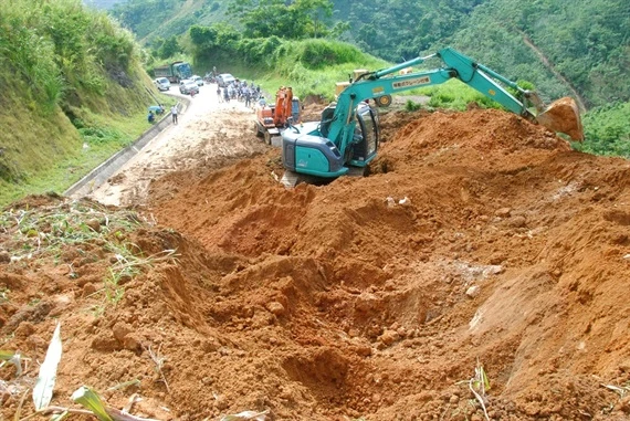 Hiện trường vụ sạt lở