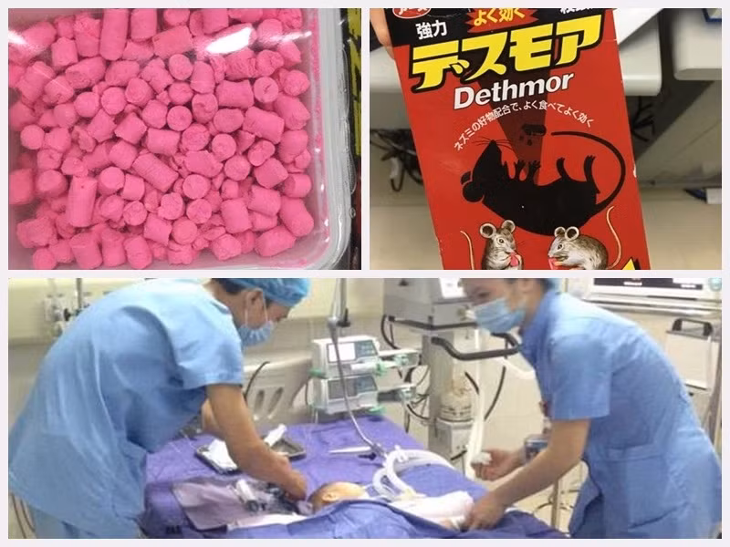 Các bác sĩ cấp cứu cho cháu bé nuốt nhầm phải thuốc chuột, ảnh: Bệnh viện cung cấp.