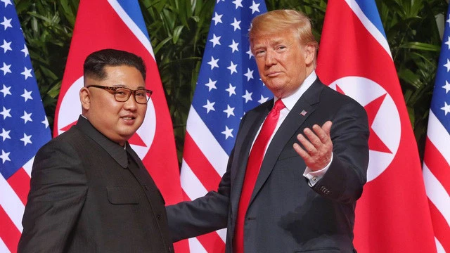 Tổng thống Mỹ Donald Trump và lãnh đạo Triều Tiên Kim Jong-un trong cuộc gặp tại Singapore hồi tháng 6 vừa qua