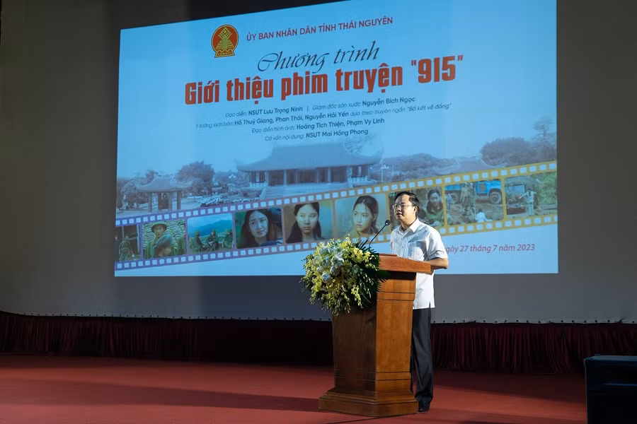 Ông Nguyễn Ngọc Tuân, Ủy viên BCH Đảng bộ tỉnh, Giám đốc Sở Văn hóa, Thể thao và Du lịch phát biểu tại chương trình.