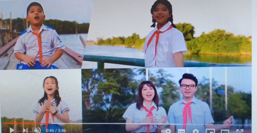 Giáo viên dựng clip ca nhạc để gửi đến học sinh nhằm giúp các em có tâm lý thoải mái trong thời gian nghỉ dịch.