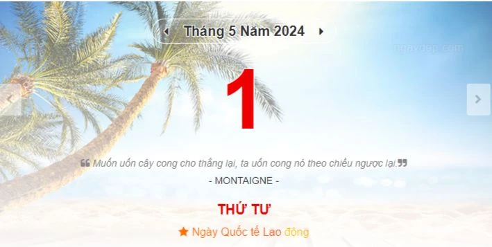 Lịch âm hôm nay - Xem lịch âm ngày 1/5