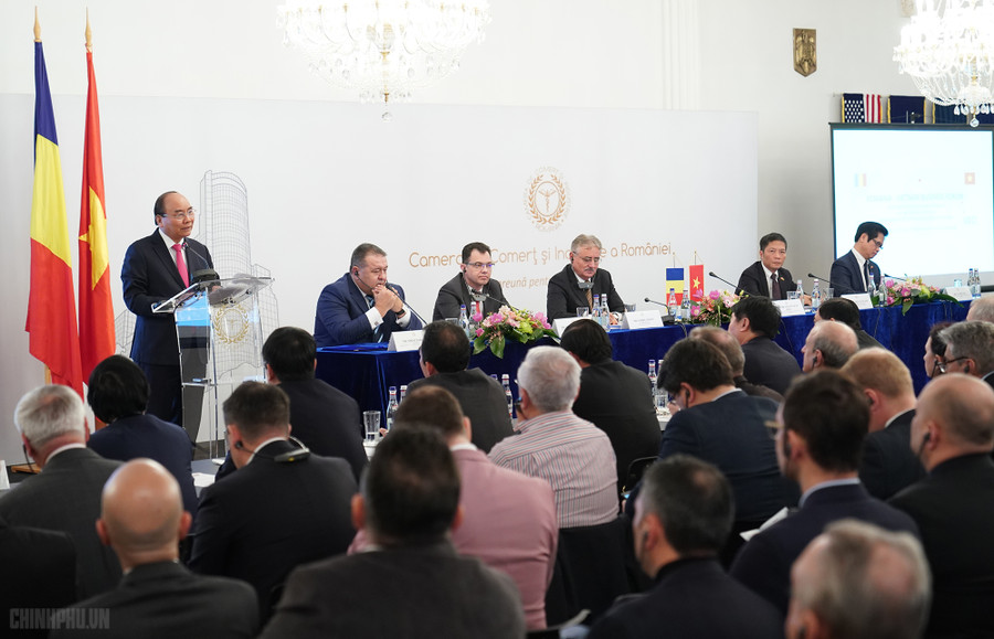 Diễn đàn Doanh nghiệp Romania-Việt Nam. Ảnh: VGP/Quang Hiếu