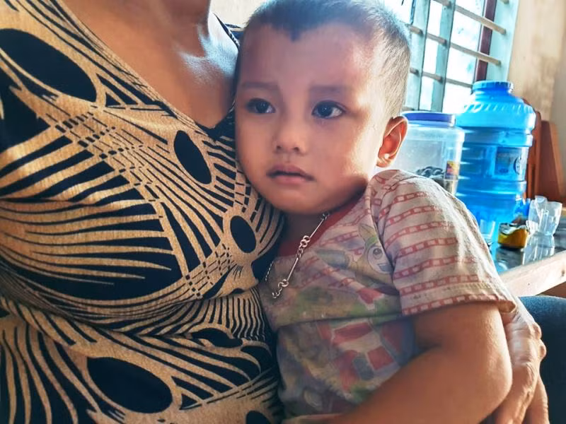 Cháu Bắc rất hoảng sợ.