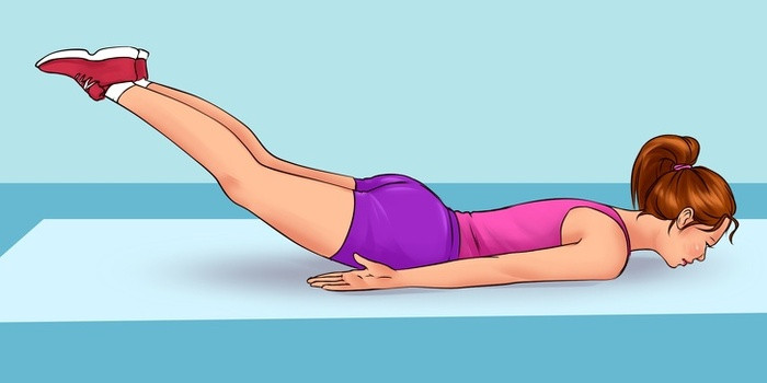 Đưa chân lên cao trong 30 giây nếu thực sự khó khăn, có thể bụng có vấn đề hoặc cột sống thấp hơn.
