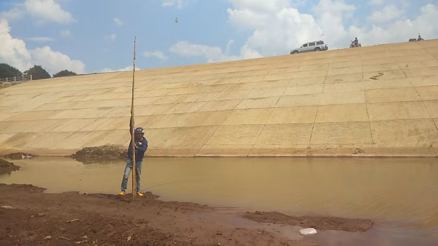 Hiện trường vụ đuối nước khiến 2 học sinh tử vong.