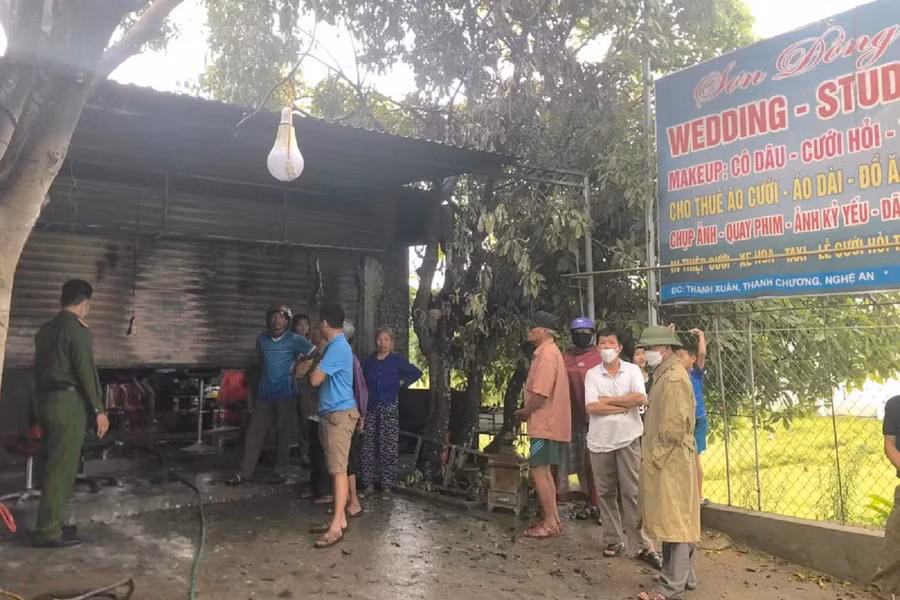 Hiện trường xảy ra vụ hỏa hoạn.